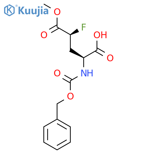 (2S,4S)-2-{(benzyloxy)carbonylamino}-4-fluoro-5-methoxy-5-oxopentanoic acid structure