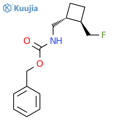 rac-benzyl N-{(1R,2R)-2-(fluoromethyl)cyclobutylmethyl}carbamate structure