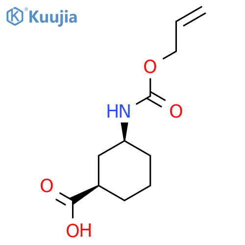(1R,3S)-3-{[(prop-2-en-1-yloxy)carbonyl]amino}cyclohexane-1-carboxylic acid structure