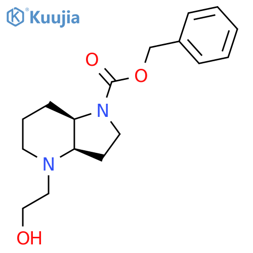 rac-benzyl (3aR,7aR)-4-(2-hydroxyethyl)-octahydro-1H-pyrrolo3,2-bpyridine-1-carboxylate structure