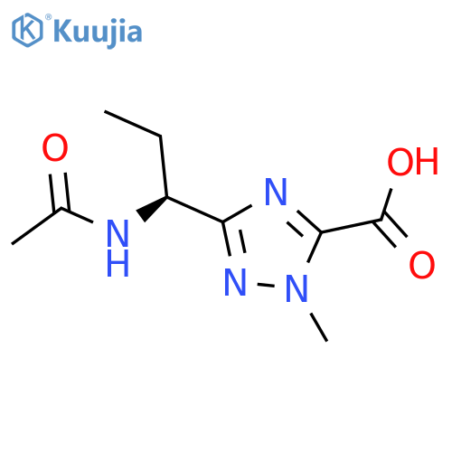 3-(1S)-1-acetamidopropyl-1-methyl-1H-1,2,4-triazole-5-carboxylic acid structure
