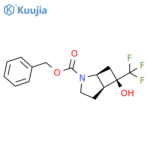 rac-benzyl (1R,5R,6S)-6-hydroxy-6-(trifluoromethyl)-2-azabicyclo3.2.0heptane-2-carboxylate structure