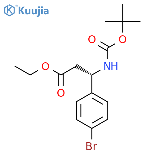 ethyl (3S)-3-(4-bromophenyl)-3-{(tert-butoxy)carbonylamino}propanoate structure