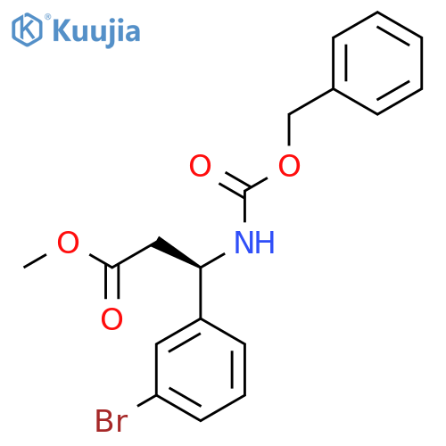 methyl (3R)-3-{(benzyloxy)carbonylamino}-3-(3-bromophenyl)propanoate structure