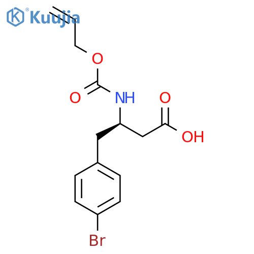 (3R)-4-(4-bromophenyl)-3-{(prop-2-en-1-yloxy)carbonylamino}butanoic acid structure