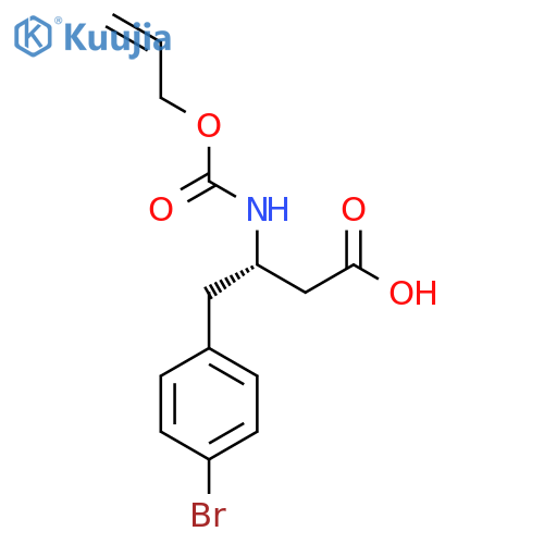 (3S)-4-(4-bromophenyl)-3-{(prop-2-en-1-yloxy)carbonylamino}butanoic acid structure