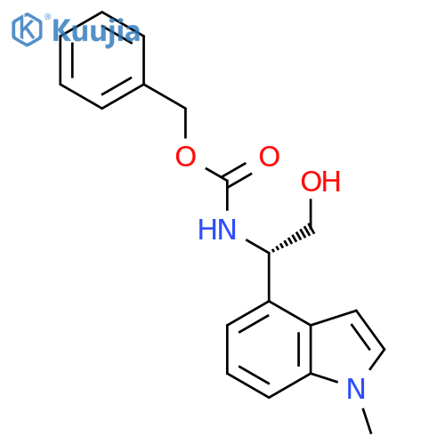 benzyl N-(1S)-2-hydroxy-1-(1-methyl-1H-indol-4-yl)ethylcarbamate structure