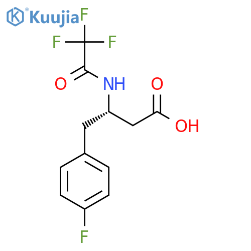 (3S)-4-(4-fluorophenyl)-3-(2,2,2-trifluoroacetamido)butanoic acid structure