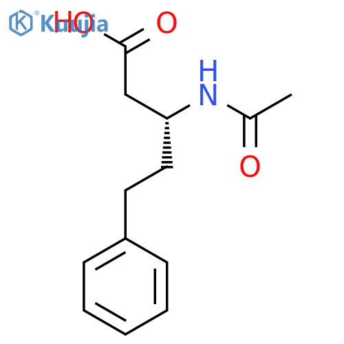 (3R)-3-acetamido-5-phenylpentanoic acid structure