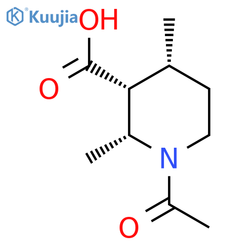 rac-(2R,3R,4R)-1-acetyl-2,4-dimethylpiperidine-3-carboxylic acid structure