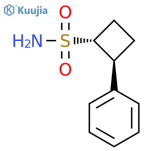 rac-(1R,2S)-2-phenylcyclobutane-1-sulfonamide structure