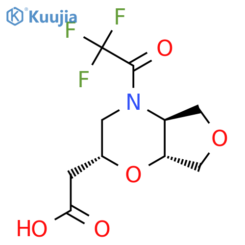 rac-2-(2R,4aS,7aR)-4-(2,2,2-trifluoroacetyl)-hexahydro-2H-furo3,4-b1,4oxazin-2-ylacetic acid structure