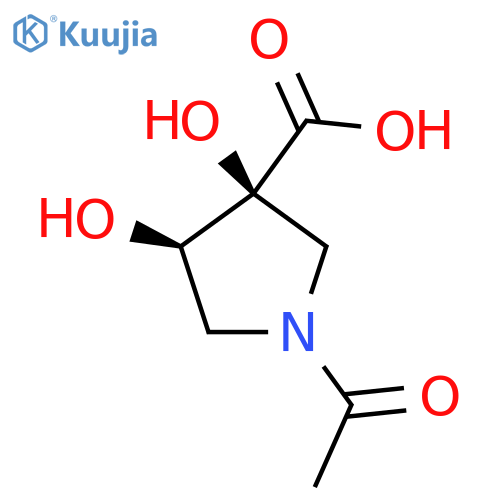 rac-(3R,4S)-1-acetyl-3,4-dihydroxypyrrolidine-3-carboxylic acid structure
