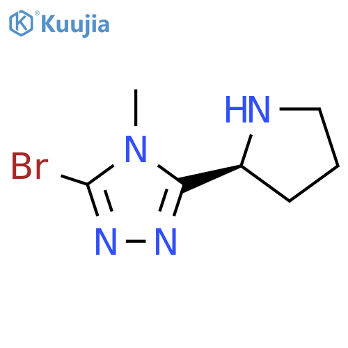 3-bromo-4-methyl-5-(2S)-pyrrolidin-2-yl-4H-1,2,4-triazole structure