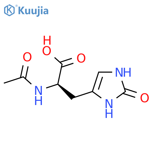 (2R)-2-acetamido-3-(2-hydroxy-1H-imidazol-4-yl)propanoic acid structure