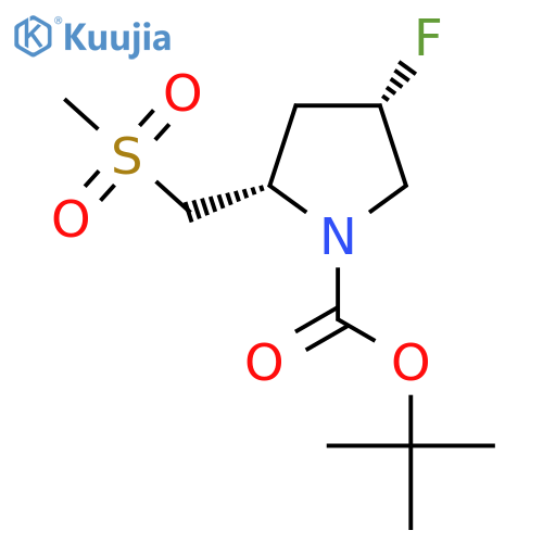 tert-butyl (2S,4S)-4-fluoro-2-(methanesulfonylmethyl)pyrrolidine-1-carboxylate structure