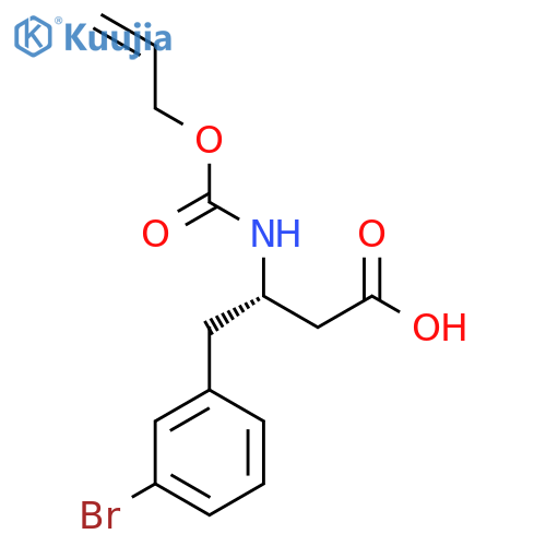 (3S)-4-(3-bromophenyl)-3-{(prop-2-en-1-yloxy)carbonylamino}butanoic acid structure