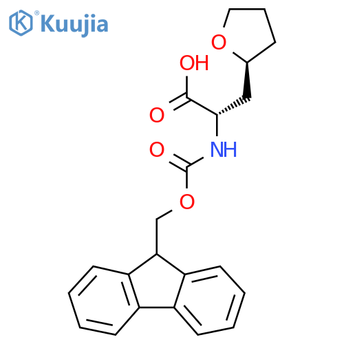 (2R*)-2-({(9H-fluoren-9-yl)methoxycarbonyl}amino)-3-(2S)-oxolan-2-ylpropanoic acid structure