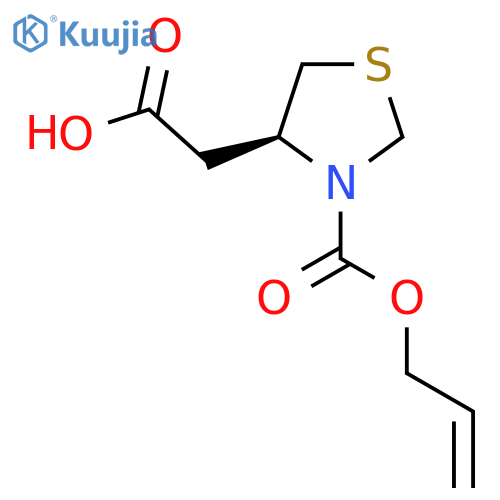2-(4S)-3-(prop-2-en-1-yloxy)carbonyl-1,3-thiazolidin-4-ylacetic acid structure