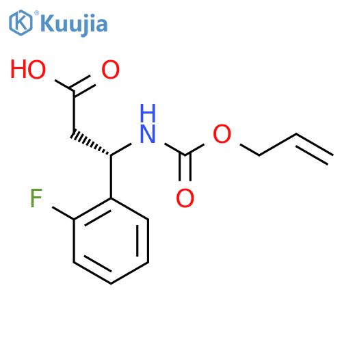 (3S)-3-(2-fluorophenyl)-3-{(prop-2-en-1-yloxy)carbonylamino}propanoic acid structure