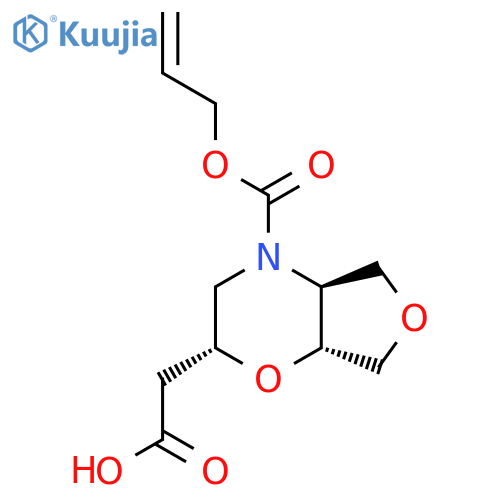 rac-2-(2R,4aS,7aR)-4-(prop-2-en-1-yloxy)carbonyl-hexahydro-2H-furo3,4-b1,4oxazin-2-ylacetic acid structure