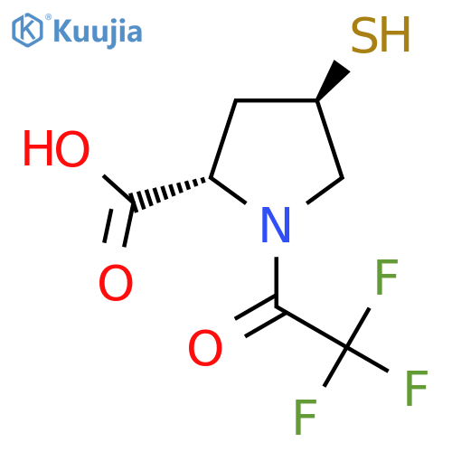 (2S,4R)-4-sulfanyl-1-(2,2,2-trifluoroacetyl)pyrrolidine-2-carboxylic acid structure