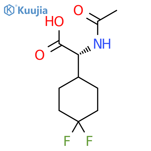(2R)-2-(4,4-difluorocyclohexyl)-2-acetamidoacetic acid structure