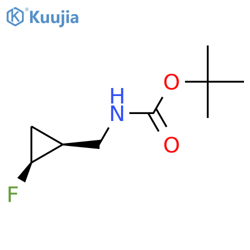 rac-tert-butyl N-{(1R,2R)-2-fluorocyclopropylmethyl}carbamate structure