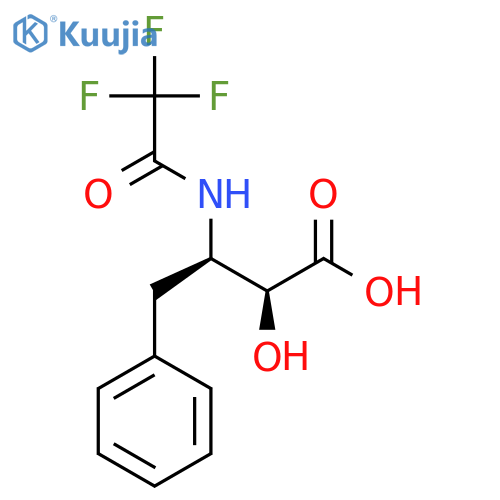 (2S,3R)-2-hydroxy-4-phenyl-3-(2,2,2-trifluoroacetamido)butanoic acid structure
