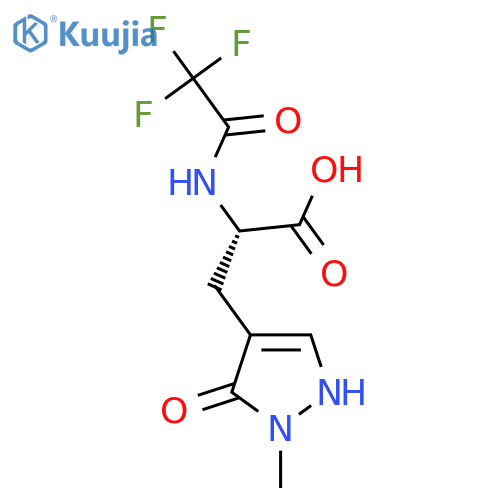 (2S)-3-(5-hydroxy-1-methyl-1H-pyrazol-4-yl)-2-(2,2,2-trifluoroacetamido)propanoic acid structure