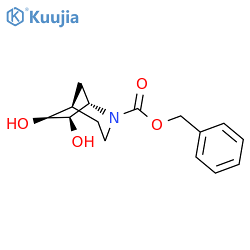 rac-benzyl (1R,5S,6R,7S)-6,7-dihydroxy-2-azabicyclo[3.2.1]octane-2-carboxylate structure