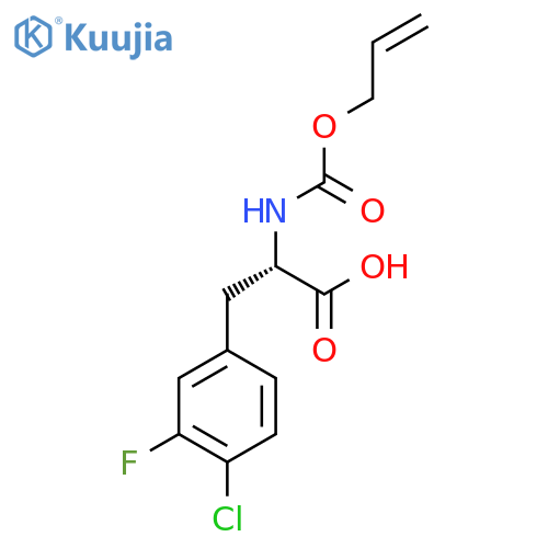 (2S)-3-(4-chloro-3-fluorophenyl)-2-{(prop-2-en-1-yloxy)carbonylamino}propanoic acid structure
