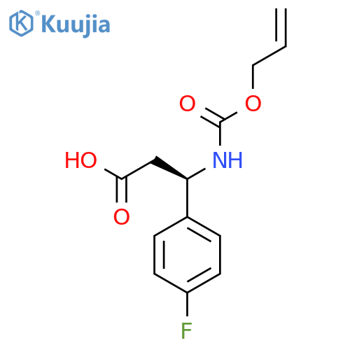 (3R)-3-(4-fluorophenyl)-3-{(prop-2-en-1-yloxy)carbonylamino}propanoic acid structure