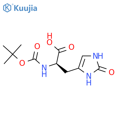 (2R)-2-{(tert-butoxy)carbonylamino}-3-(2-hydroxy-1H-imidazol-4-yl)propanoic acid structure