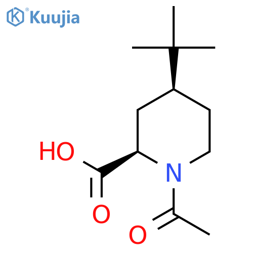 rac-(2R,4S)-1-acetyl-4-tert-butylpiperidine-2-carboxylic acid structure