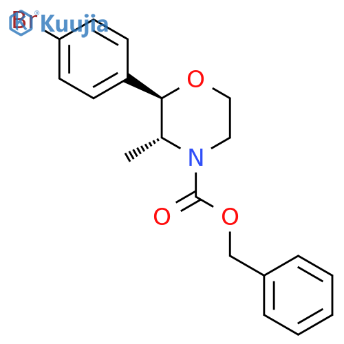 rac-benzyl (2R,3R)-2-(4-bromophenyl)-3-methylmorpholine-4-carboxylate structure
