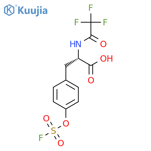 (2S)-3-{4-(fluorosulfonyl)oxyphenyl}-2-(2,2,2-trifluoroacetamido)propanoic acid structure