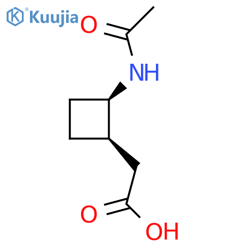 rac-2-(1R,2R)-2-acetamidocyclobutylacetic acid structure