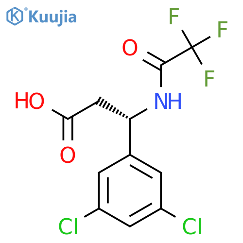 (3S)-3-(3,5-dichlorophenyl)-3-(2,2,2-trifluoroacetamido)propanoic acid structure