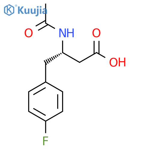 (3S)-3-acetamido-4-(4-fluorophenyl)butanoic acid structure