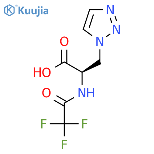 (2R)-3-(1H-1,2,3-triazol-1-yl)-2-(2,2,2-trifluoroacetamido)propanoic acid structure