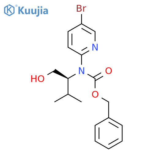 benzyl N-(5-bromopyridin-2-yl)-N-(2S)-1-hydroxy-3-methylbutan-2-ylcarbamate structure