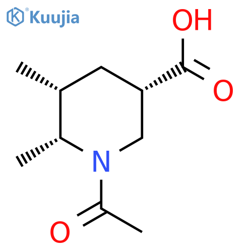 rac-(3R,5S,6S)-1-acetyl-5,6-dimethylpiperidine-3-carboxylic acid structure