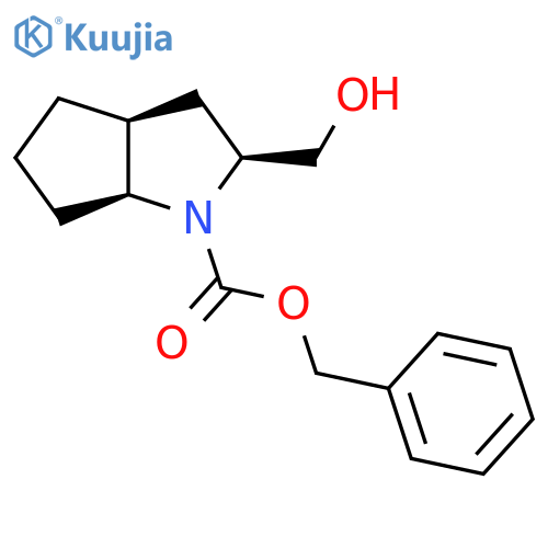 benzyl (2S,3aS,6aS)-2-(hydroxymethyl)-octahydrocyclopenta[b]pyrrole-1-carboxylate structure