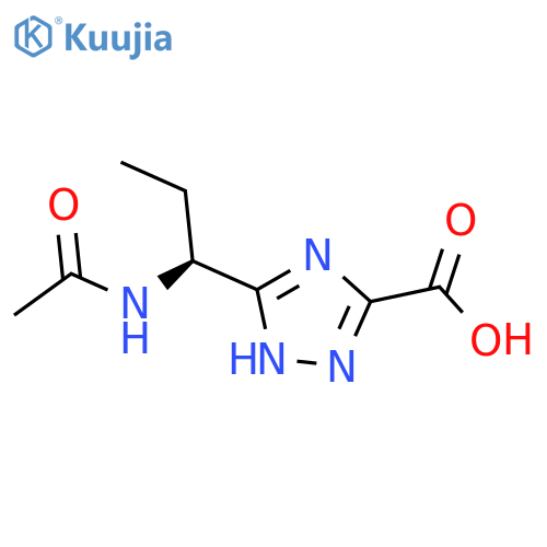 3-(1S)-1-acetamidopropyl-1H-1,2,4-triazole-5-carboxylic acid structure