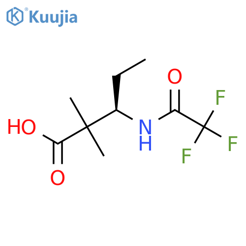 (3R)-2,2-dimethyl-3-(2,2,2-trifluoroacetamido)pentanoic acid structure