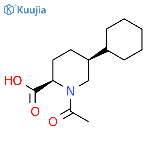 rac-(2R,5S)-1-acetyl-5-cyclohexylpiperidine-2-carboxylic acid structure