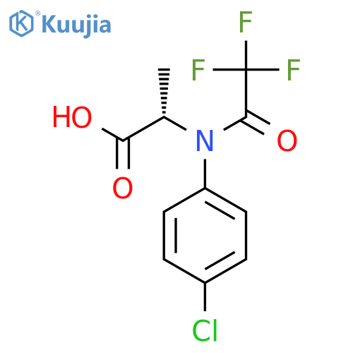 (2S)-2-[N-(4-chlorophenyl)-2,2,2-trifluoroacetamido]propanoic acid structure