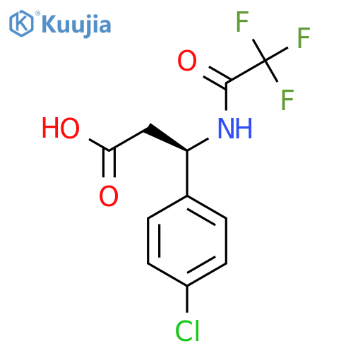 (3R)-3-(4-chlorophenyl)-3-(2,2,2-trifluoroacetamido)propanoic acid structure
