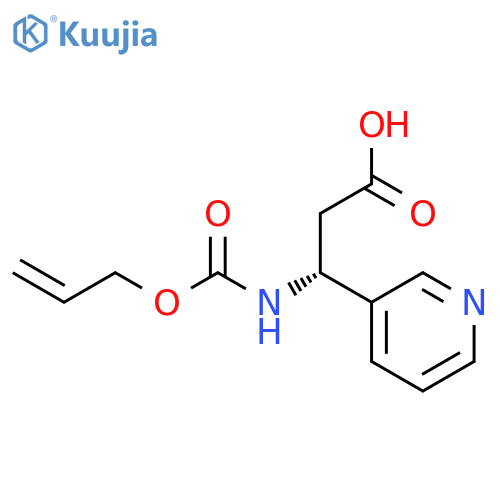 (3R)-3-{(prop-2-en-1-yloxy)carbonylamino}-3-(pyridin-3-yl)propanoic acid structure
